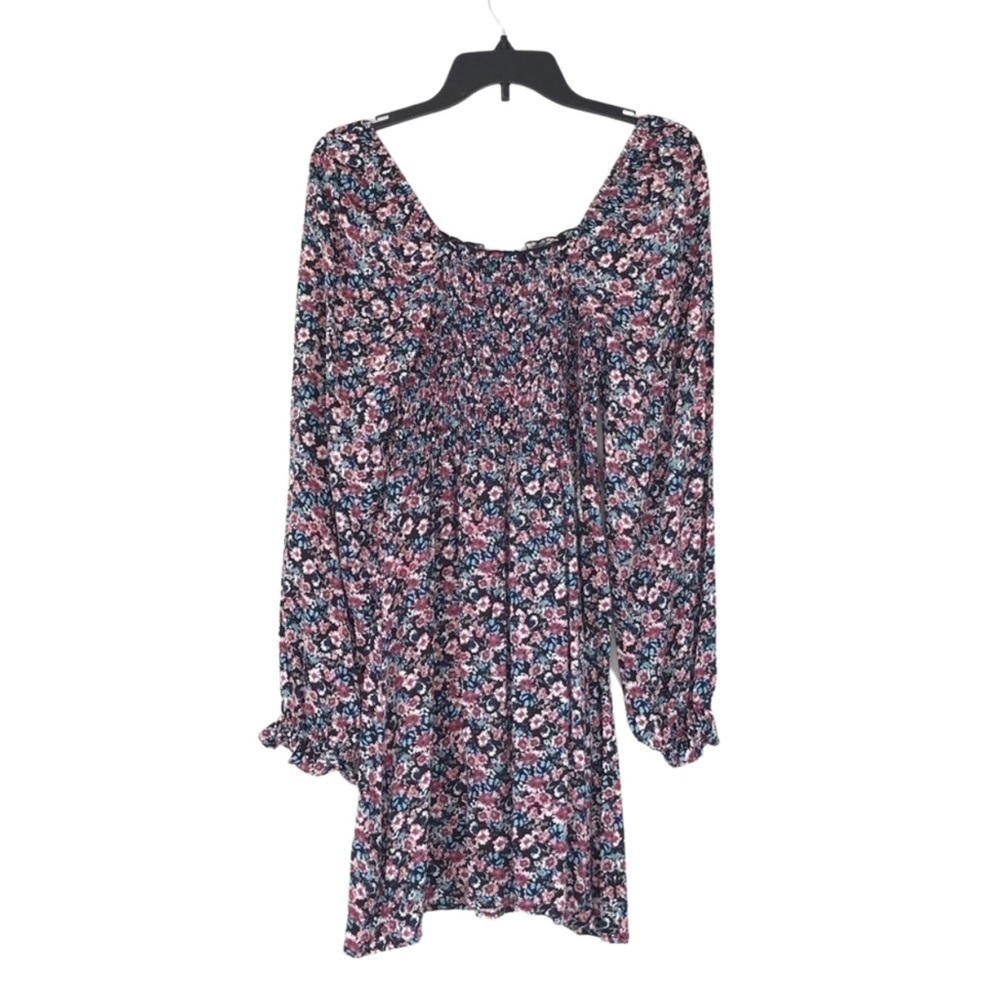 New! Boho Peasant Prairie Medieval Smocked Floral Puff Sleeve Square Neck Dress